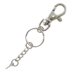 MYDIY-3.7cm-鋅合金鑰匙扣環-短鍊-鎳色-KD009NI