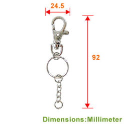 MYDIY-3.7cm-鋅合金鑰匙扣環-短鍊-鎳色-KD001NI