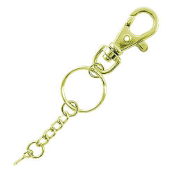 KD009 鑰匙扣環+四目鏈+雙圈+羊眼 - 青銅金色 KD009YG