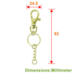 Alternative view of KD009 鑰匙扣環+四目鏈+雙圈+羊眼 - 青銅金色 KD009YG