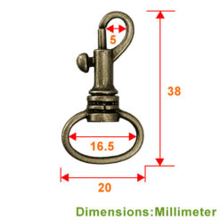 Alternative view of KD120 鑰匙扣環 3.8cm鋅勾頭- 青古銅色 KD120BK