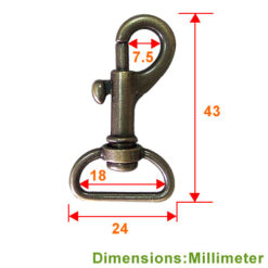 Alternative view of KD124 鑰匙扣環 4.3cm- D環鋅勾頭- 青古銅色 KD124BK