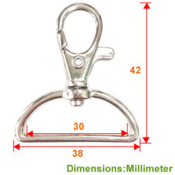 Alternative view of KD023 鑰匙扣環 4.2cm- D環鋅勾頭- 鎳色 KD023NI