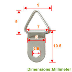 Alternative view of 相框掛勾 三角環吊勾 畫框吊環-雙片-單孔 6x10.5mm- 鎳色  QD0611NI