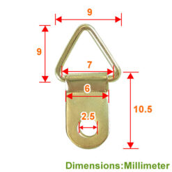 Alternative view of 相框掛勾 三角環吊勾 畫框吊環-雙片-單孔 6x10.5mm- 青銅金色  QD0611YG