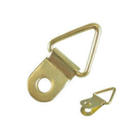 相框掛勾 三角環吊勾 畫框吊環-雙片-單孔 9x14mm- 青銅金色 QD0914YG