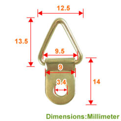 Alternative view of 相框掛勾 三角環吊勾 畫框吊環-雙片-單孔 9x14mm- 青銅金色  QD0914YG