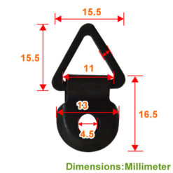 Alternative view of 三角鐵板 重力型  相框掛勾 D環吊勾 畫框吊環-雙片-單孔- 黑色  QD1417BL