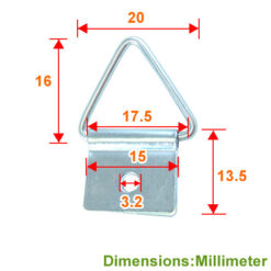 Alternative view of 相框掛勾 三角環吊勾 畫框吊環-雙片-單孔 15x13.5mm- 錏色  QD1513SI