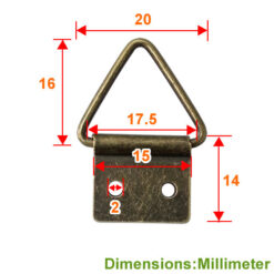 Alternative view of 相框掛勾 三角環吊勾 畫框吊環-雙片-雙孔 15x14mm- 青古銅色  QD1514BK