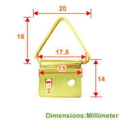 Alternative view of 相框掛勾 三角環吊勾 畫框吊環-雙片-雙孔 15x14mm- 青銅金色  QD1514YG