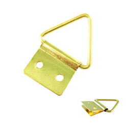 相框掛勾 三角環吊勾 畫框吊環-雙片-雙孔 15x14mm- 青銅金色  QD1514YG