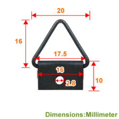 Alternative view of 相框掛勾 三角環吊勾 畫框吊環-雙片-單孔 16x10mm- 黑色  QD1610BL