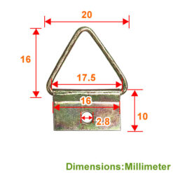 Alternative view of 相框掛勾 三角環吊勾 畫框吊環-雙片-單孔 16x10mm- 五彩色  QD1610CL