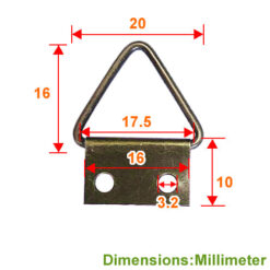 Alternative view of 相框掛勾 三角環吊勾 畫框吊環-雙片-雙孔 16x10mm- 青古銅色  QD1611BK