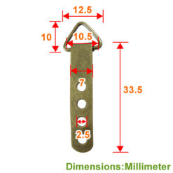 Alternative view of 相框掛勾 三角環吊勾 畫框吊環-單片-四孔 7x33.5mm- 青古銅色  QS0733BK