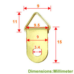 Alternative view of 相框掛勾 三角環吊勾 畫框吊環-單片-單孔 9x15mm- 青銅金色  QS0915YG