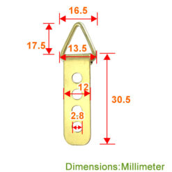 Alternative view of 相框掛勾 三角環吊勾 畫框吊環-單片-四孔 9x30mm- 青銅金色  QS0930YG