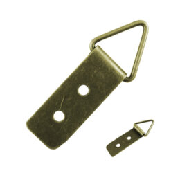 相框掛勾 三角環吊勾 畫框吊環-單片-雙孔 12x30.5mm- 青古銅色 QS1230BK