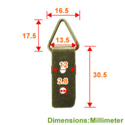 Alternative view of 相框掛勾 三角環吊勾 畫框吊環-單片-雙孔 12x30.5mm- 青古銅色  QS1230BK
