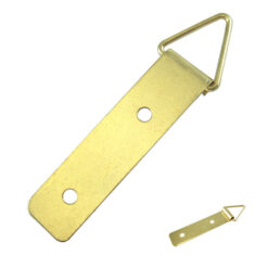相框掛勾 三角環吊勾 畫框吊環-單片-雙孔 12x48mm- 青銅(金)色 QS1248YG