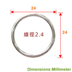 Alternative view of SB2423 單圈 2.4 x 24 mm 鐵圈 - 鎳色 SB2423NI