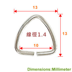 Alternative view of ST1313 三角環 鐵 1.3 x 13 mm - 鎳色 ST1313NI