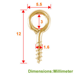 Alternative view of 12mm 青銅金色羊眼螺絲 | DIY 飾品與相框吊掛五金 | 專業批發 XS120YG