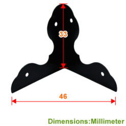 Alternative view of 花式二面封角 33mm- 黑色  YB016BL