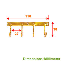Alternative view of 掛勾排 4勾 新款- K金色 (一包2支)  YD104YG