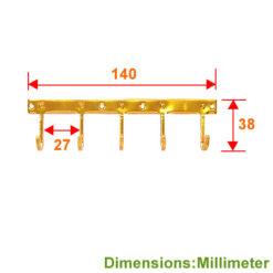 Alternative view of 掛勾排 5勾 新款- K金色 (一包2支)  YD105YG
