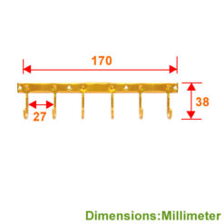 Alternative view of 掛勾排 6勾 新款- K金色 (一包2支)  YD106YG