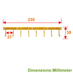 Alternative view of 掛勾排 8勾 新款- K金色 (一包2支)  YD108YG