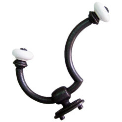 衣帽掛勾 陶瓷鄉村風 衣掛勾- 黑咖啡古  YD138BL