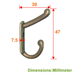 Alternative view of 鄉村風 雙耳大掛勾- 青古銅色  YD470BK