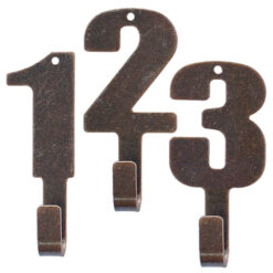 日本鄉村風 數字掛勾 1 2 3 (一包3支)- 紅古銅色 YD600BR