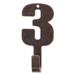 日本鄉村風 數字掛勾【3】- 紅古銅色  YD603BR