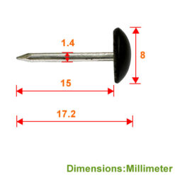 Alternative view of 沙發釘 卯釘 8mm - 霧黑色- YN214BL