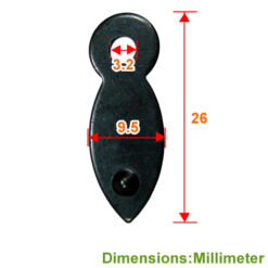 Alternative view of 舌片- 大 26x9.5mm- 黑色 - 黑色  YY003BL