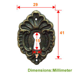 Alternative view of 抽屜 鑰匙孔 裝飾片 雲彩- 青古銅色  YY251BK